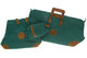 Conjunto bolsa, mochila y neceser de viaje color verde